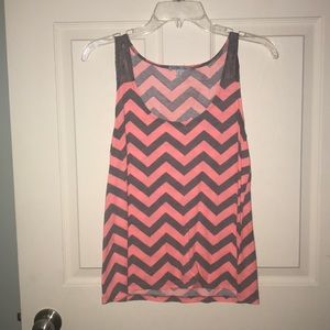Pink and grey chevron top.
